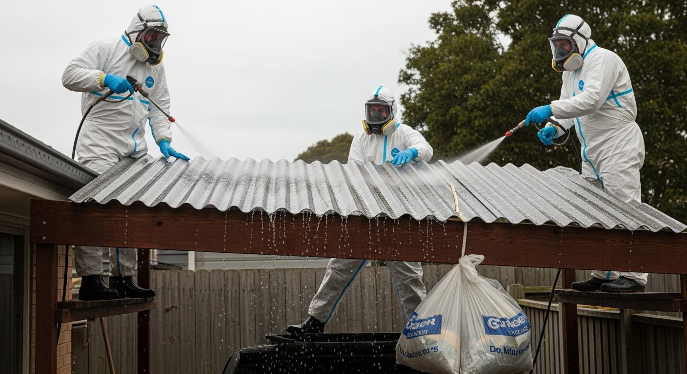 Asbestos removal in progress