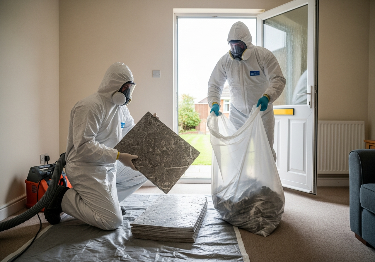 Double-bagged asbestos disposal