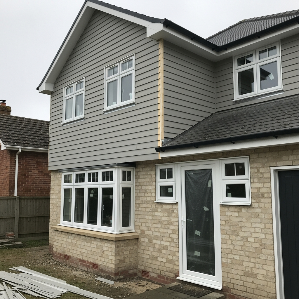 Clean finished house exterior