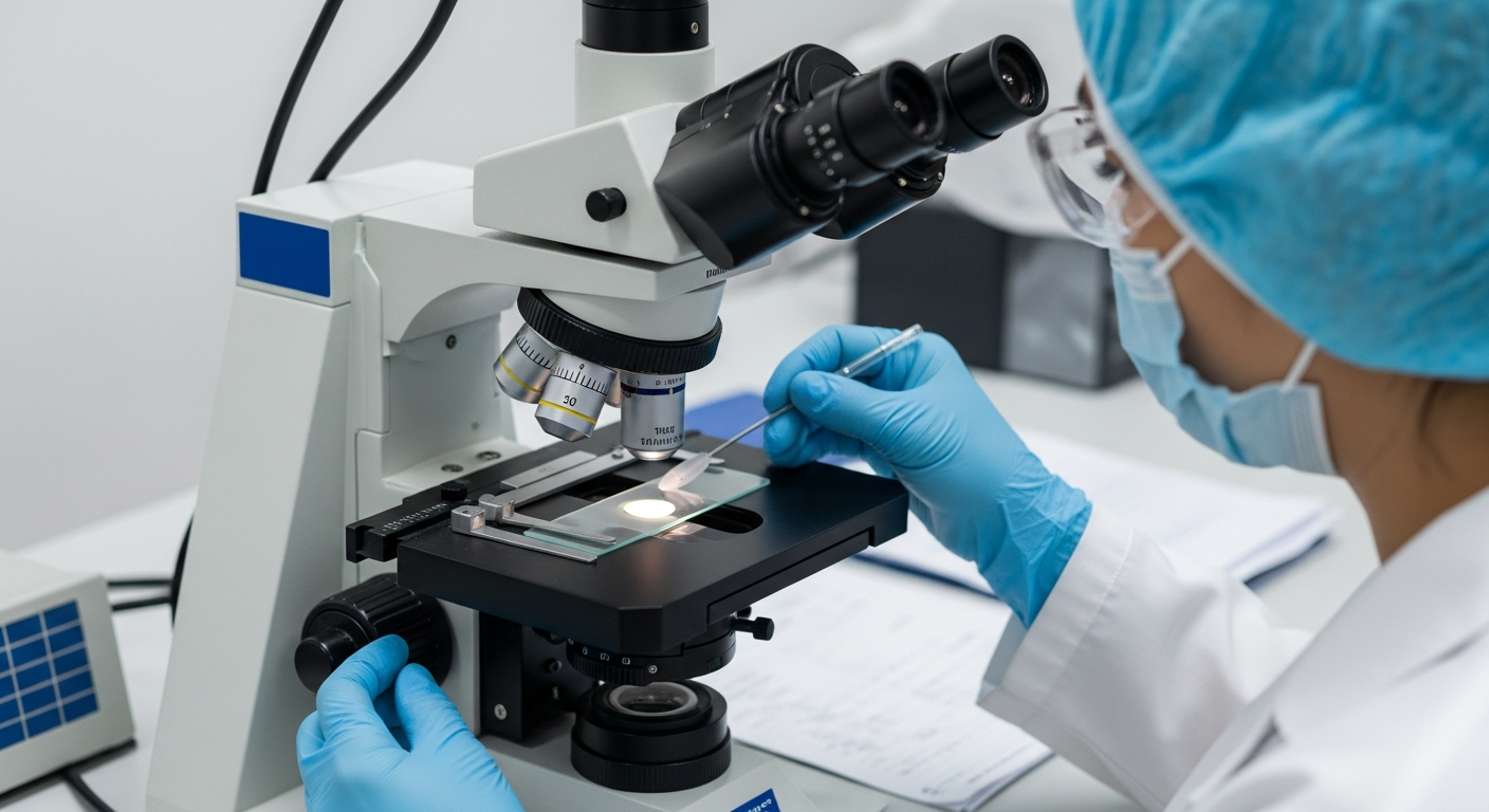 Laboratory analysis of asbestos sample
