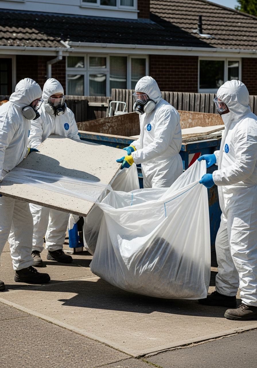 Licensed asbestos removal crew