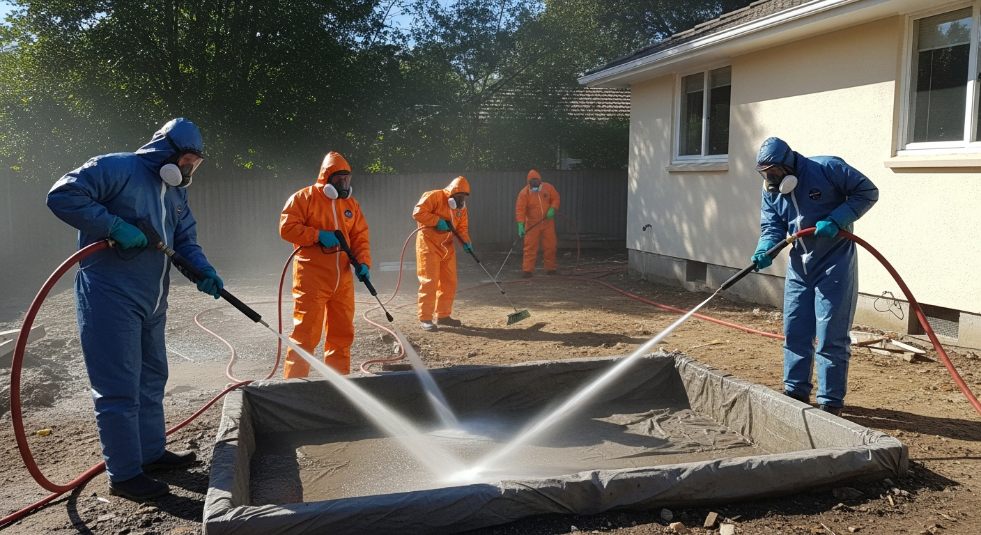 Asbestos post-removal clean up