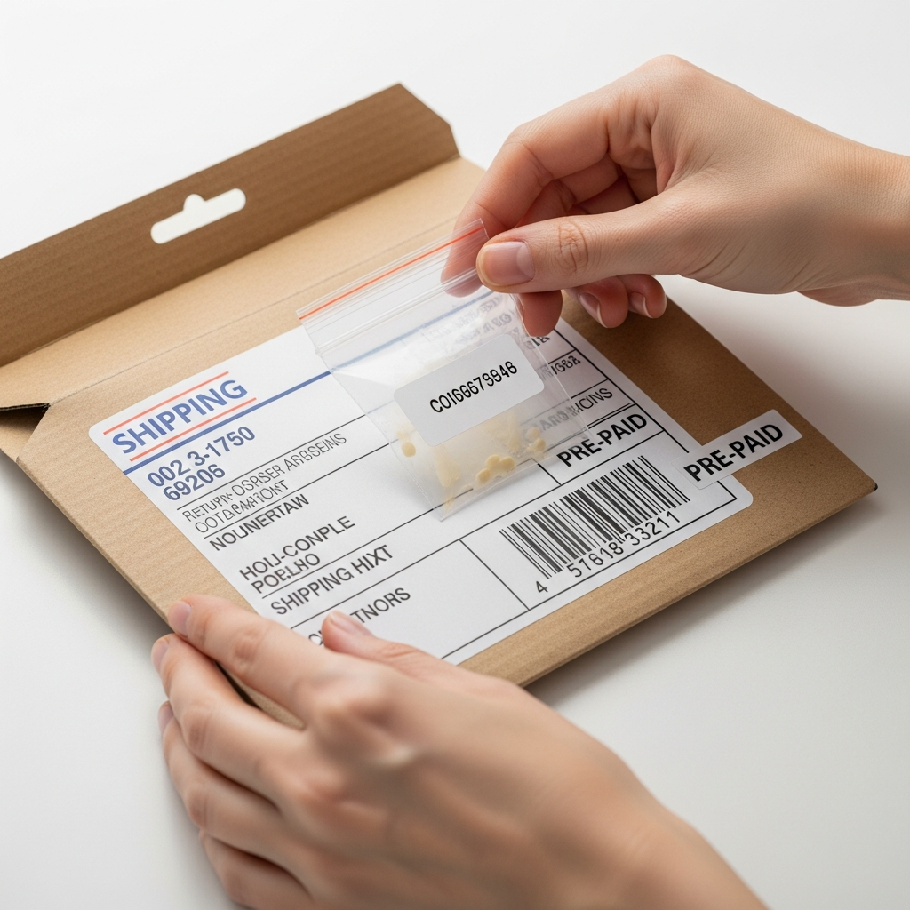 Packing asbestos sample for mail