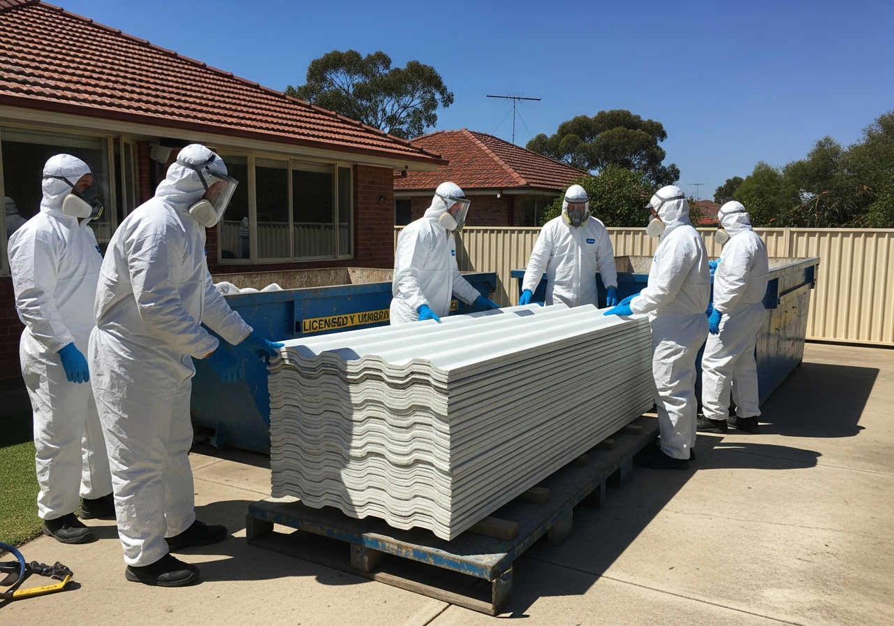 Asbestos roof removal prep