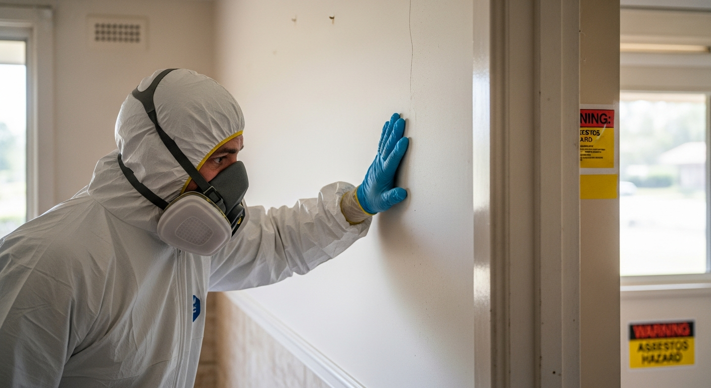 Asbestos wall removal inspection