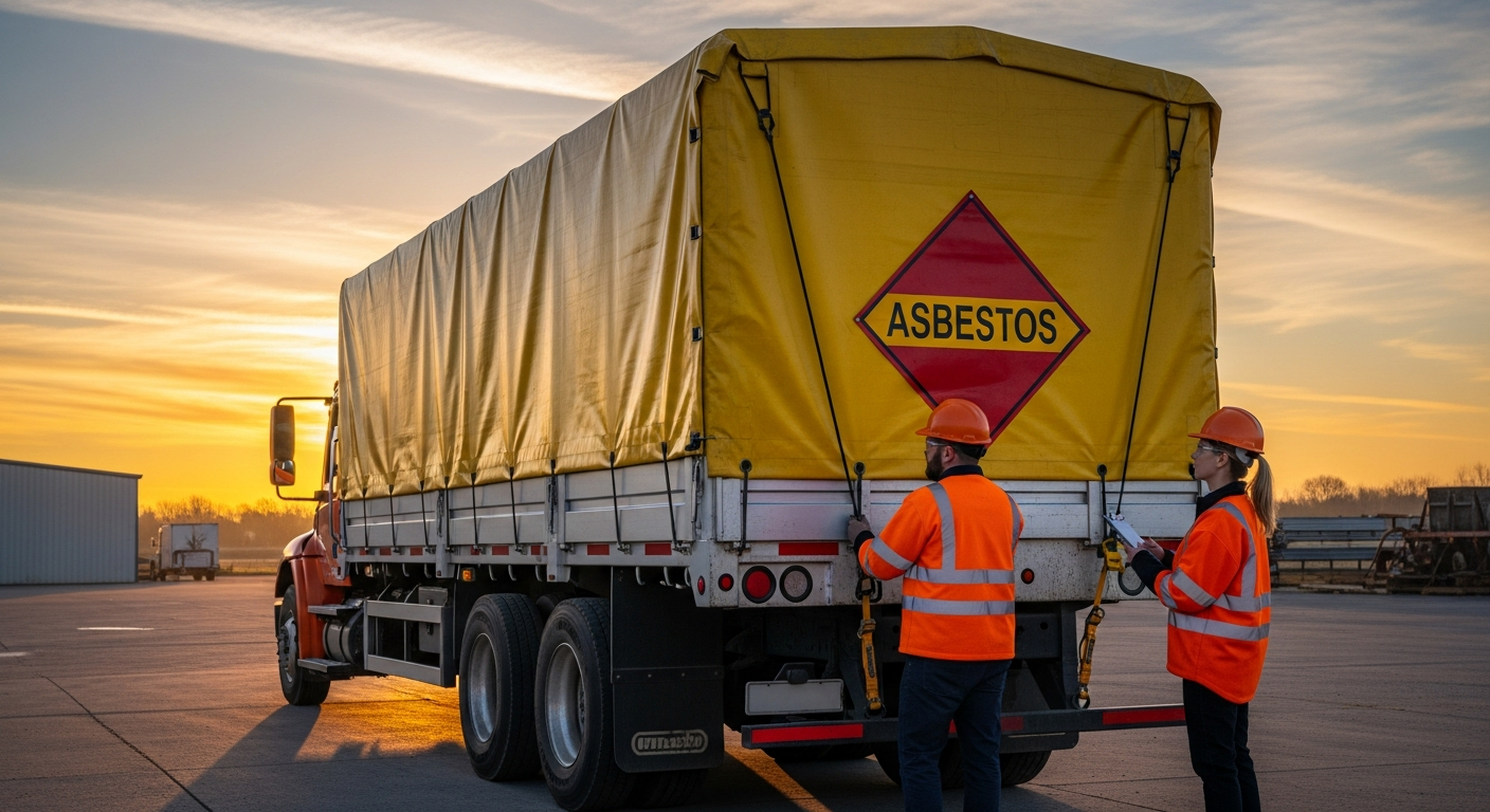Asbestos transport truck