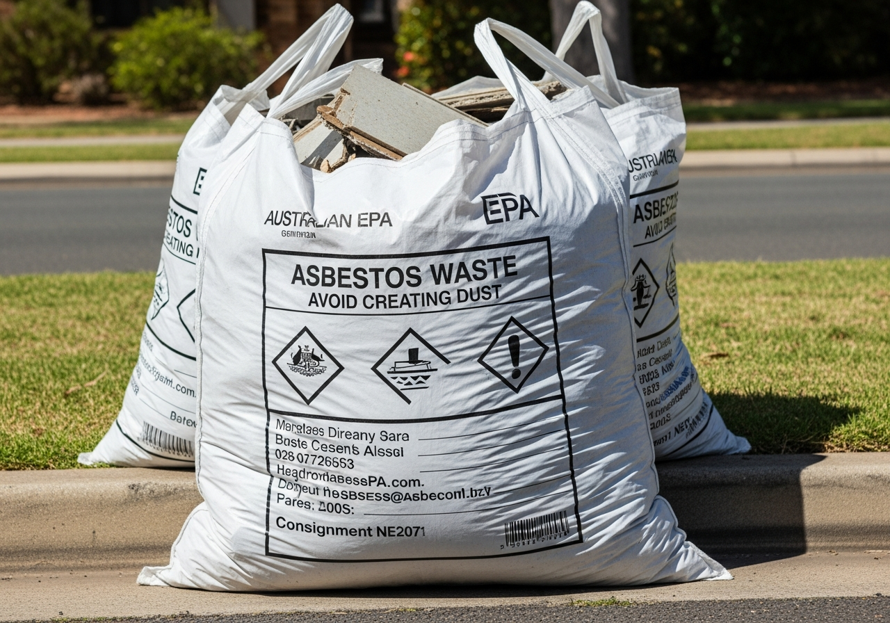 Double-bagged asbestos waste