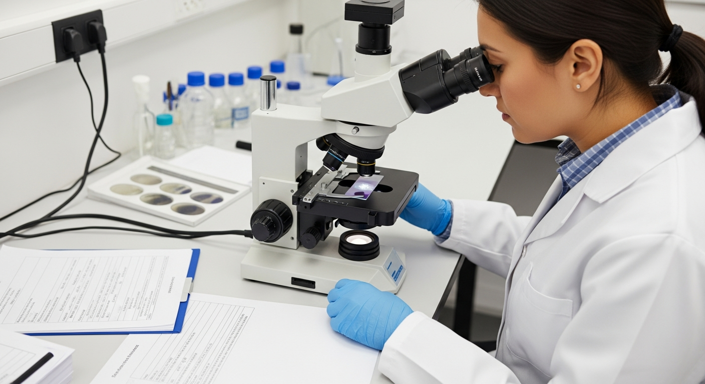 Laboratory analysis of asbestos sample