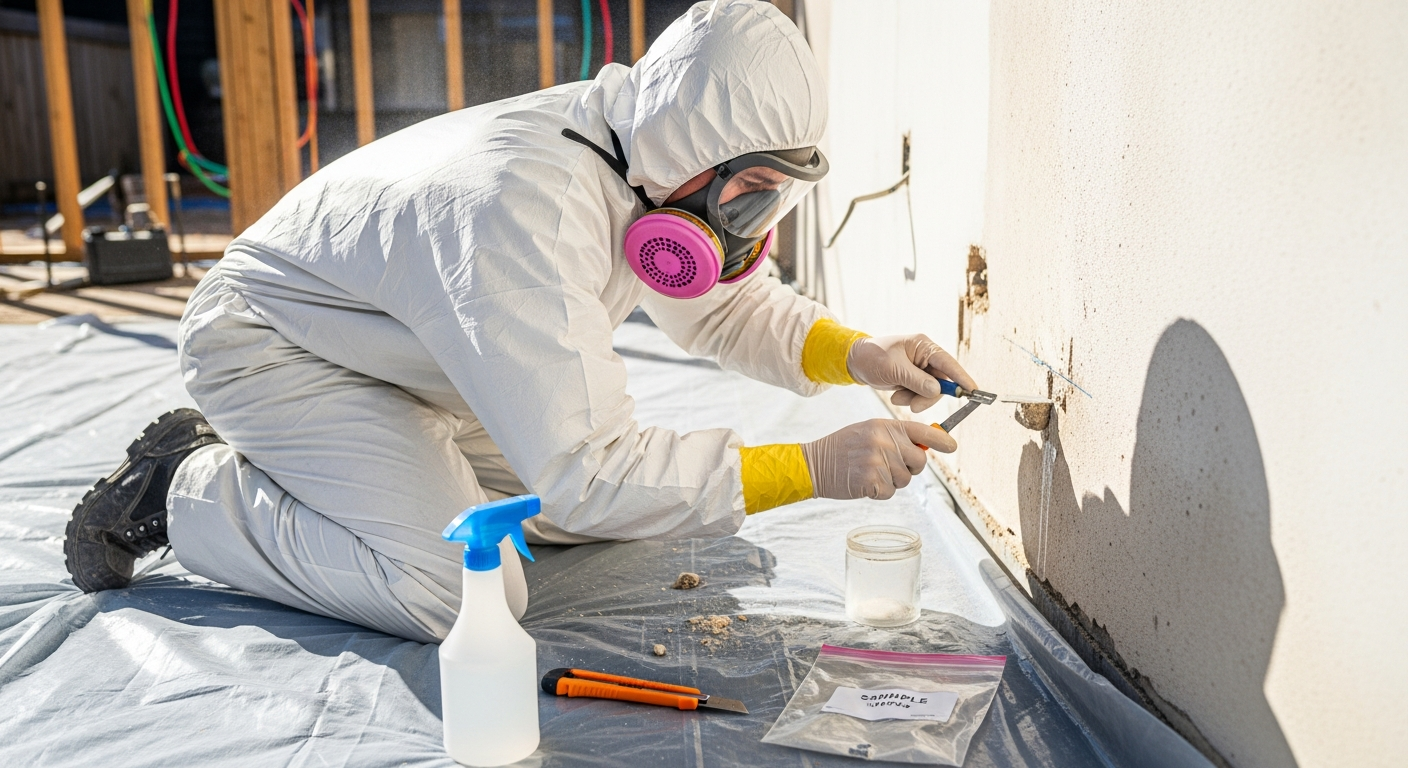 Asbestos testing on site
