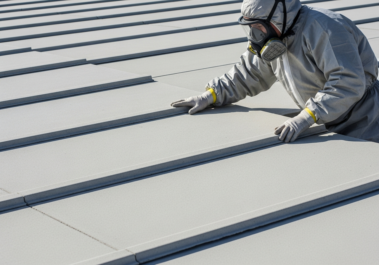 Intact asbestos sheeting inspection
