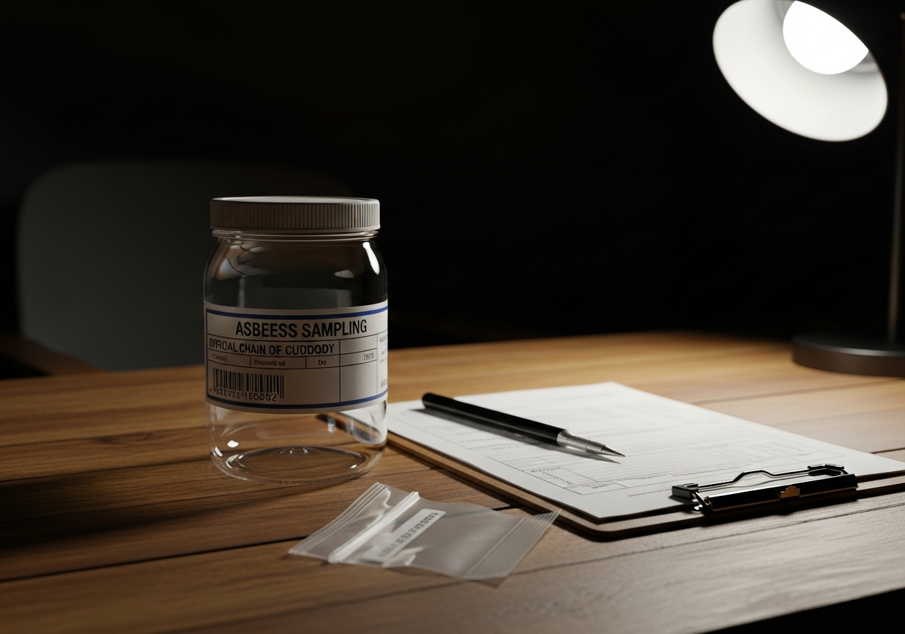 Asbestos sample jar and chain of custody