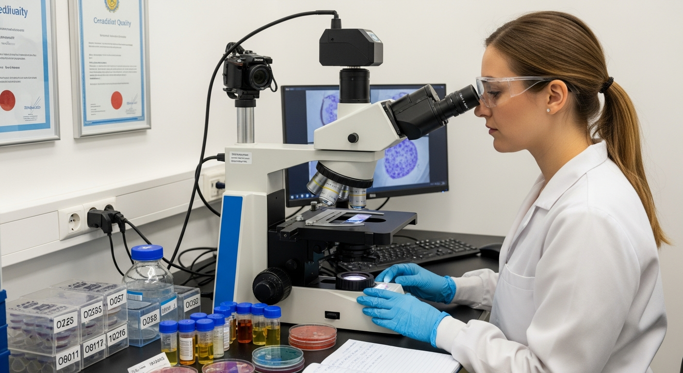 Lab microscope analysis