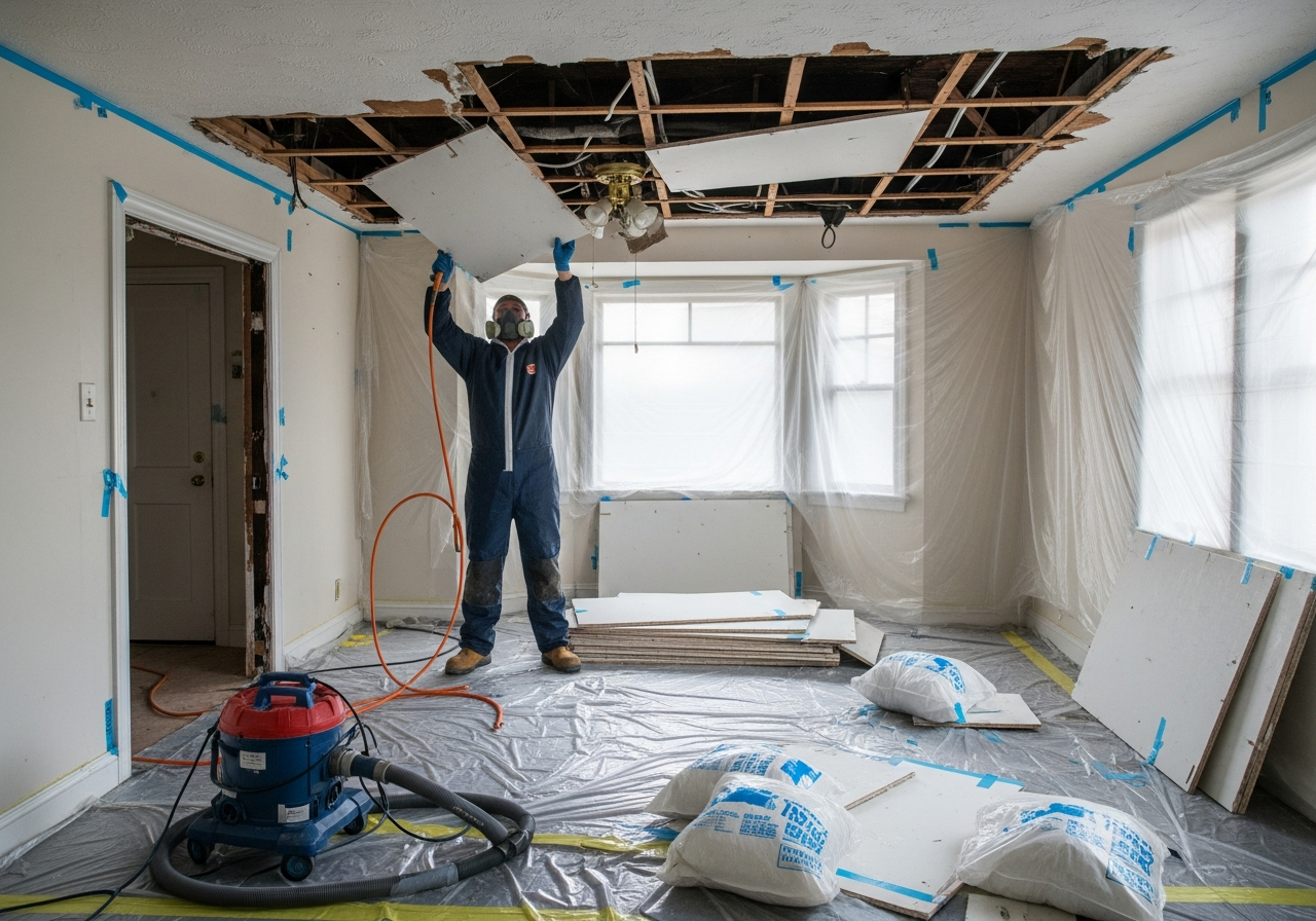 Asbestos ceiling removal