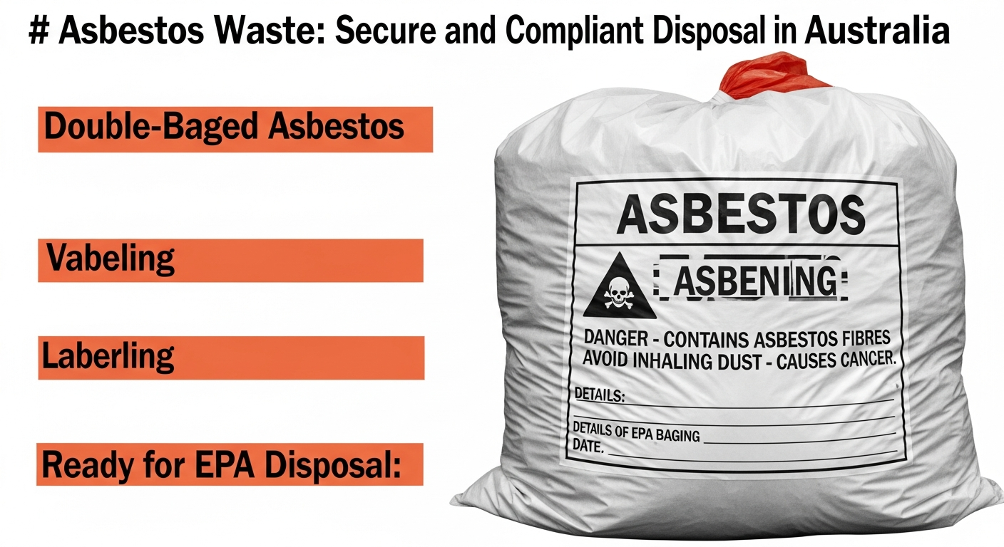 Double-bagged asbestos waste and disposal documentation