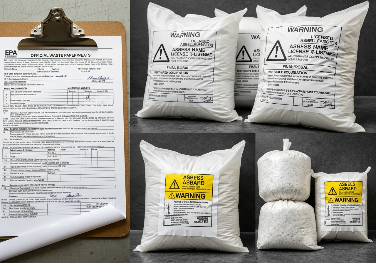 asbestos removal documentation and waste bags