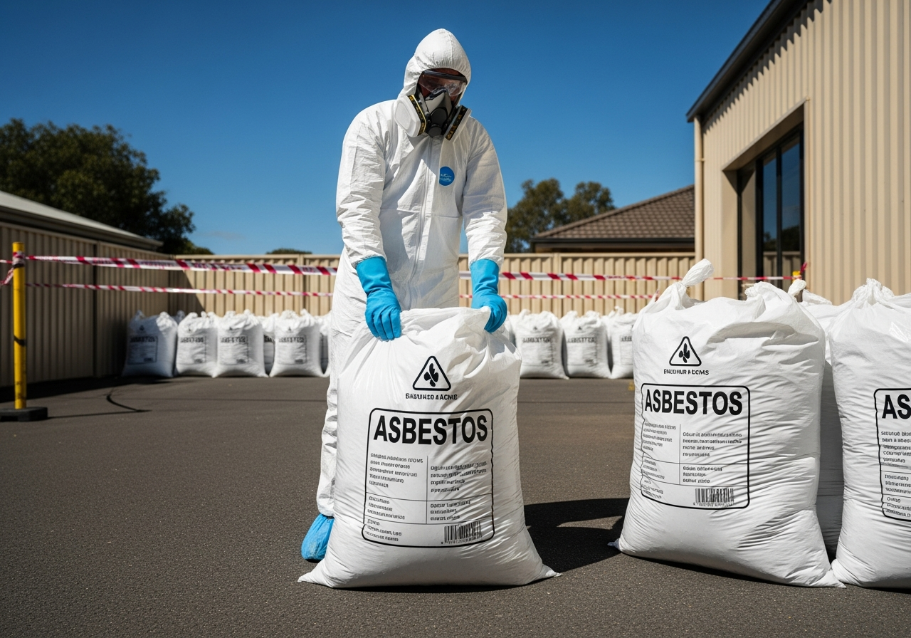 Specialist sealing asbestos waste