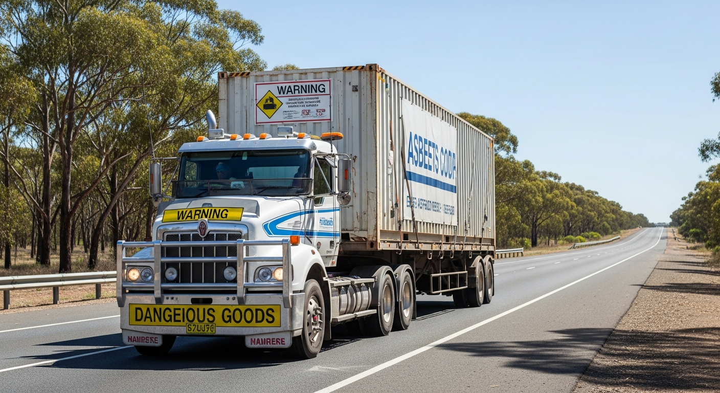 Asbestos waste transport truck