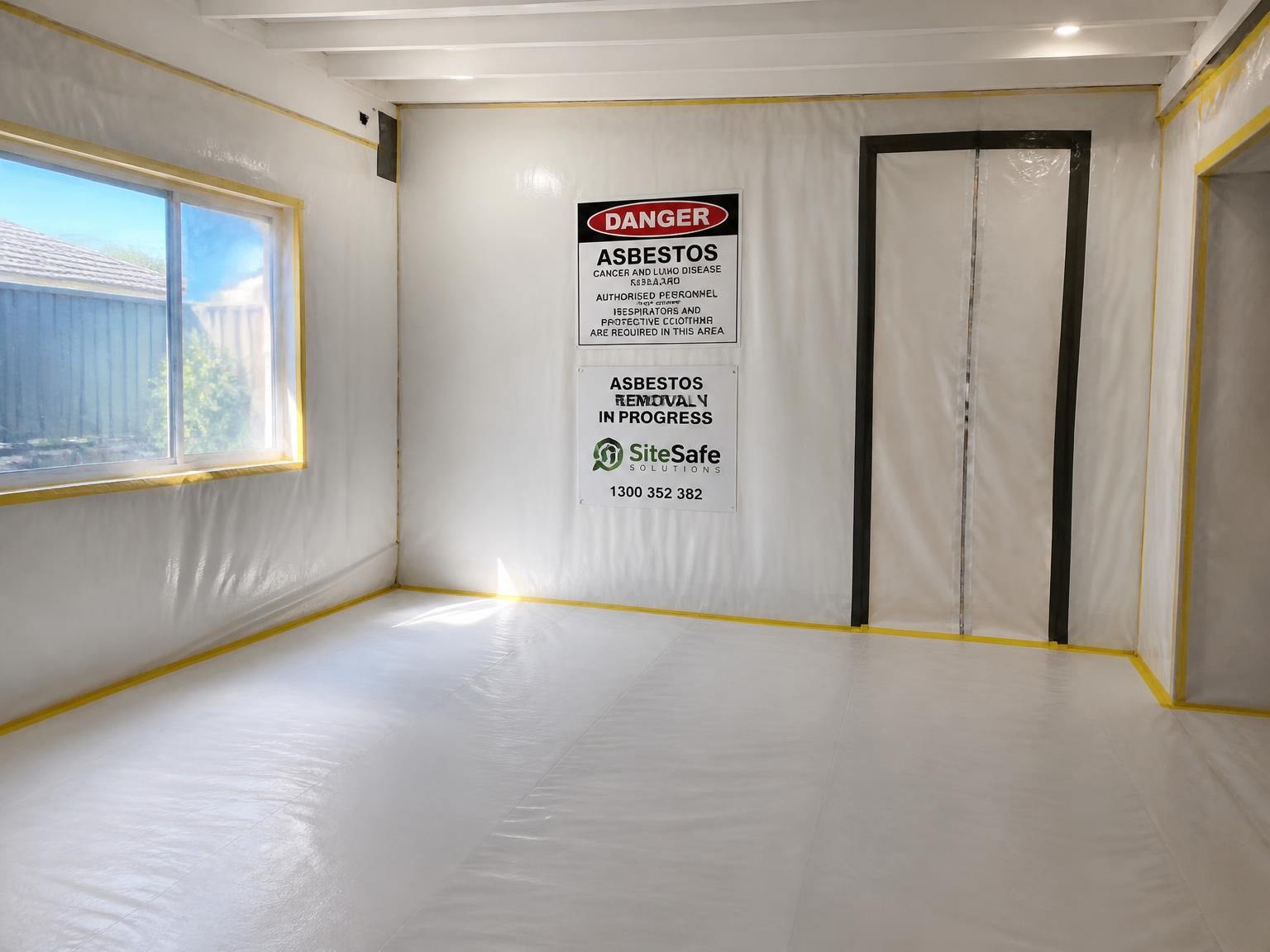 Clean site after professional asbestos abatement